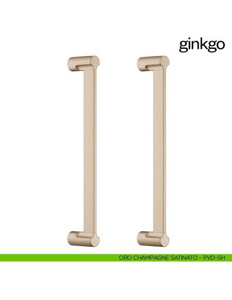 Maniglione per porta Ginkgo dnd Handles accoppiato oro champagne satinato