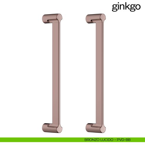 Maniglione per porta Ginkgo dnd Handles accoppiato bronzo lucido
