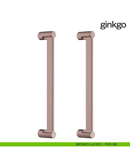 Maniglione per porta Ginkgo dnd Handles accoppiato bronzo lucido