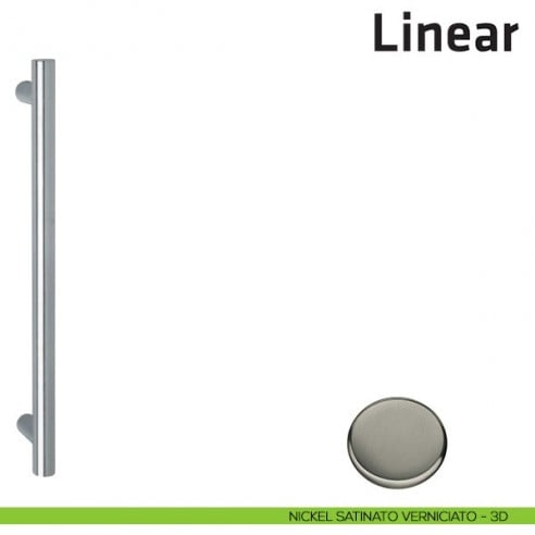 Maniglione per porta Linear Comit singolo nickel satinato verniciato