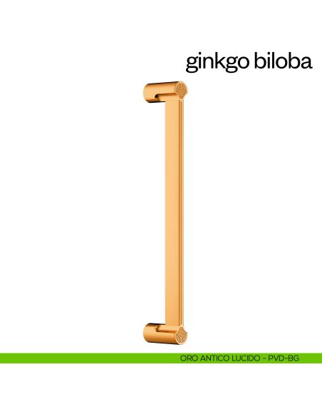 Maniglione per porta Ginkgo Biloba dnd Handles singolo oro antico lucido