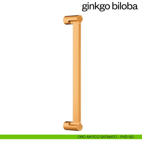 Maniglione per porta Ginkgo Biloba dnd Handles singolo oro antico satinato