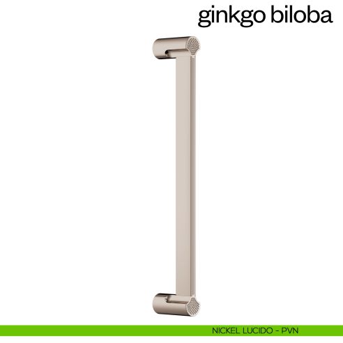 Maniglione per porta Ginkgo Biloba dnd Handles singolo nickel lucido