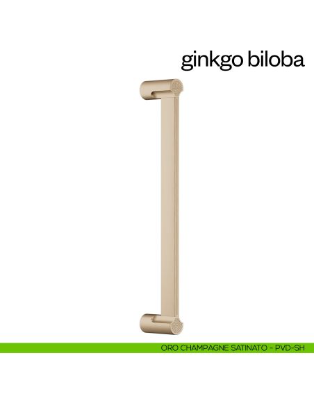 Maniglione per porta Ginkgo Biloba dnd Handles singolo oro champagne satinato