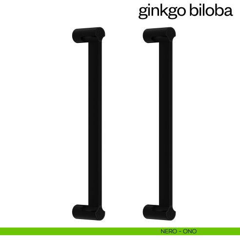 Maniglione per porta Ginkgo Biloba dnd Handles accoppiato nero