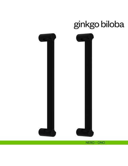 Maniglione per porta Ginkgo Biloba dnd Handles accoppiato nero