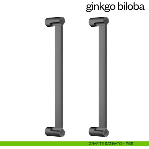 Maniglione per porta Ginkgo Biloba dnd Handles accoppiato grafite satinato