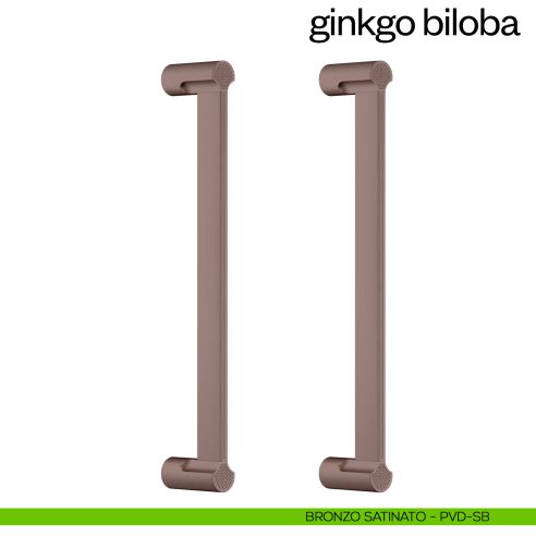 Maniglione per porta Ginkgo Biloba dnd Handles accoppiato bronzo satinato