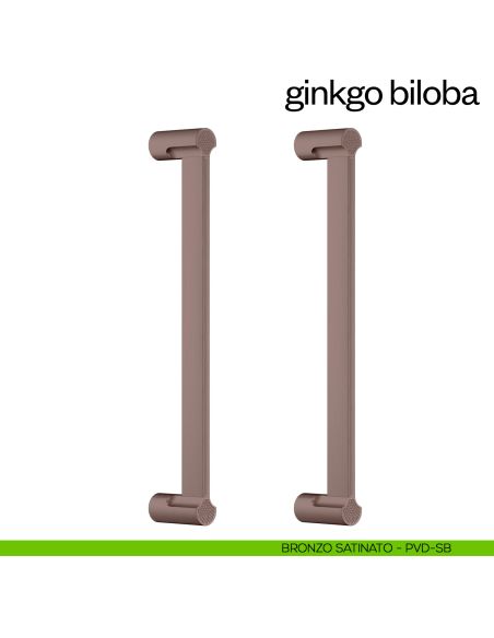 Maniglione per porta Ginkgo Biloba dnd Handles accoppiato bronzo satinato