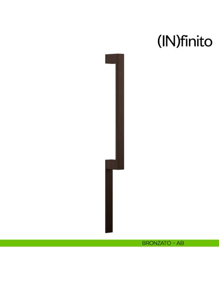 Maniglione per porta Infinito placca corta dnd handles singolo bronzato