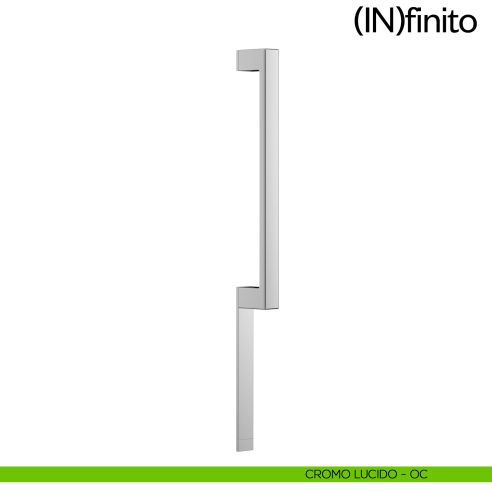 Maniglione per porta Infinito placca corta dnd handles singolo cromo lucido