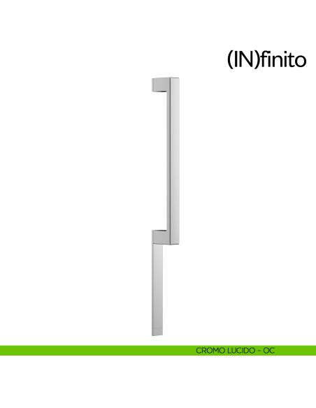 Maniglione per porta Infinito placca corta dnd handles singolo cromo lucido