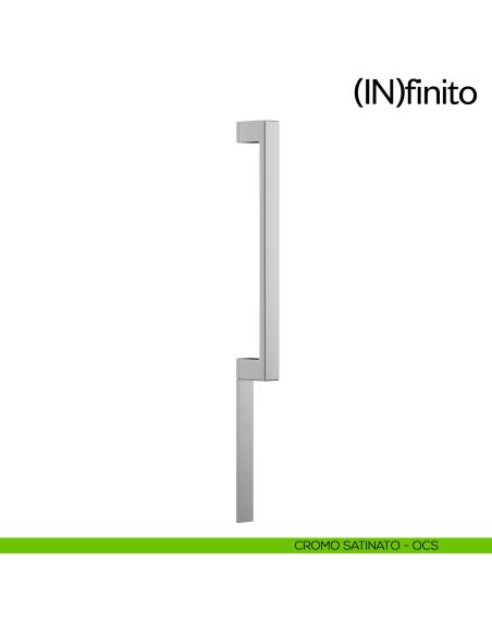 Maniglione per porta Infinito placca corta dnd handles singolo cromo satinato