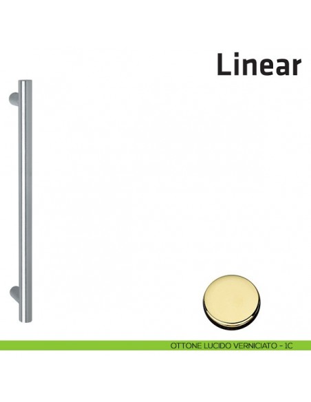 Maniglione per porta Linear Comit accoppiato ottone lucido verniciato