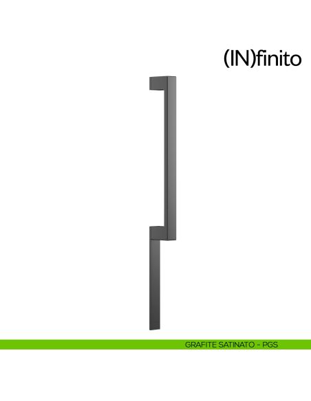 Maniglione per porta Infinito placca corta dnd handles singolo grafite satinato