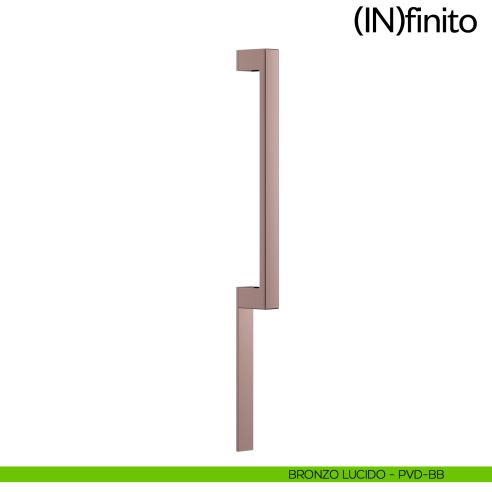 Maniglione per porta Infinito placca corta dnd handles singolo bronzo lucido