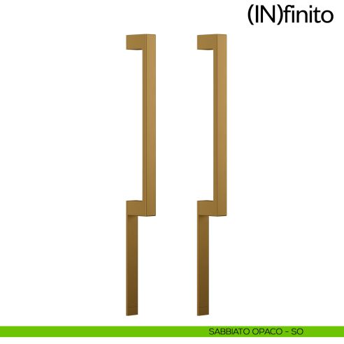 Maniglione per porta Infinito placca corta dnd handles accoppiato sabbiato opaco