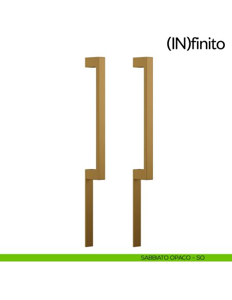 Maniglione per porta Infinito placca corta dnd handles accoppiato sabbiato opaco