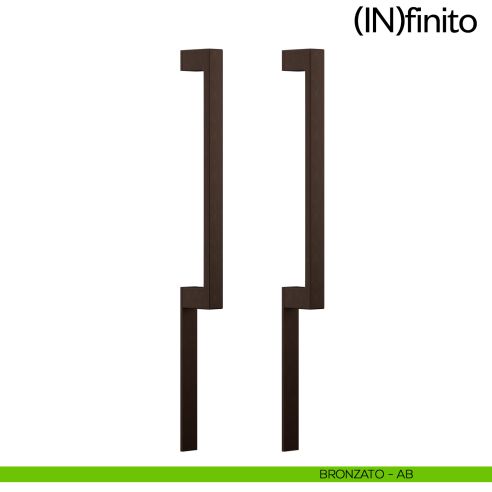 Maniglione per porta Infinito placca corta dnd handles accoppiato bronzato