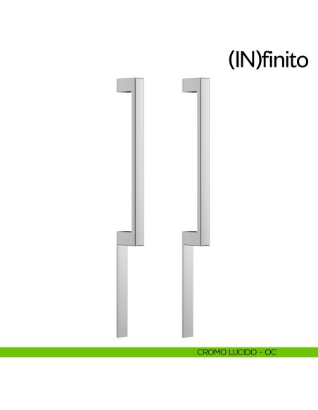 Maniglione per porta Infinito placca corta dnd handles accoppiato cromo lucido