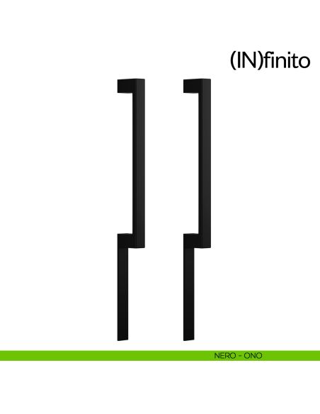 Maniglione per porta Infinito placca corta dnd handles accoppiato nero