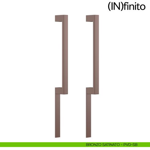 Maniglione per porta Infinito placca corta dnd handles accoppiato bronzo satinato