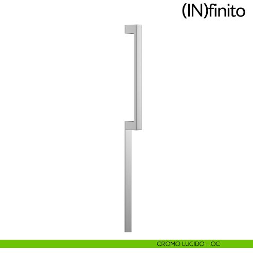Maniglione per porta Infinito placca lunga dnd handles singolo cromo lucido