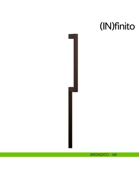 Maniglione per porta Infinito placca lunga dnd handles singolo bronzato