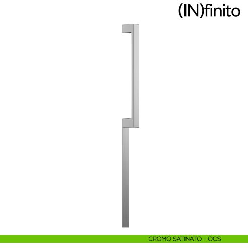 Maniglione per porta Infinito placca lunga dnd handles singolo cromo satinato