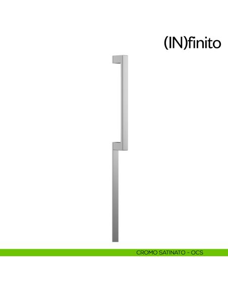 Maniglione per porta Infinito placca lunga dnd handles singolo cromo satinato