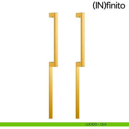Maniglione per porta Infinito placca lunga dnd handles accoppiato lucido