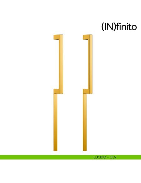 Maniglione per porta Infinito placca lunga dnd handles accoppiato lucido