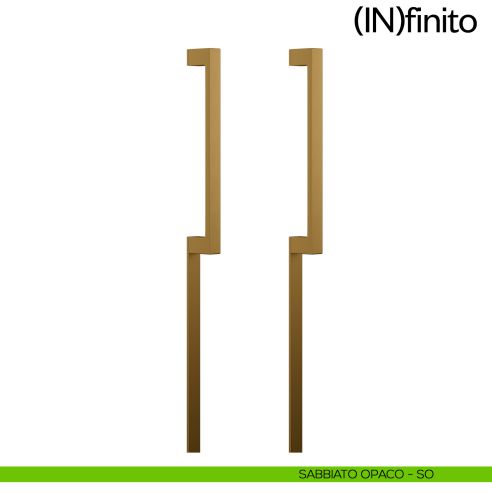 Maniglione per porta Infinito placca lunga dnd handles accoppiato sabbiato opaco