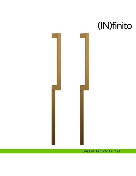 Maniglione per porta Infinito placca lunga dnd handles accoppiato sabbiato opaco