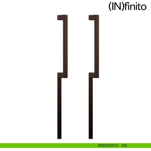 Maniglione per porta Infinito placca lunga dnd handles accoppiato bronzato