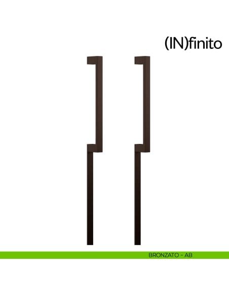 Maniglione per porta Infinito placca lunga dnd handles accoppiato bronzato