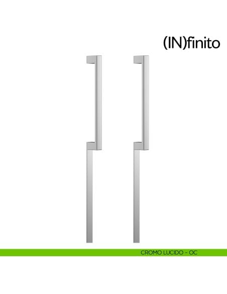 Maniglione per porta Infinito placca lunga dnd handles accoppiato cromo lucido