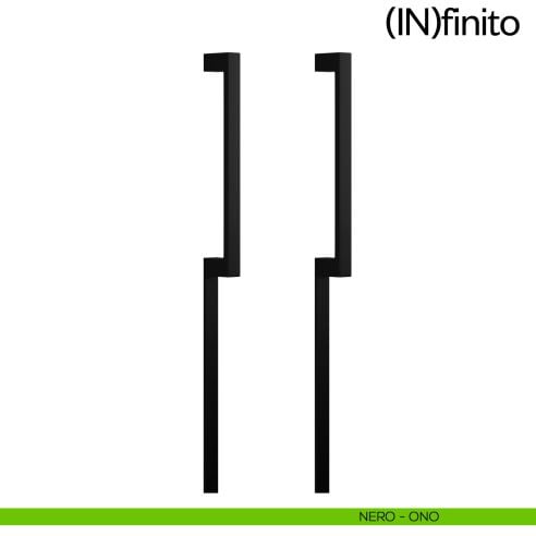 Maniglione per porta Infinito placca lunga dnd handles accoppiato nero