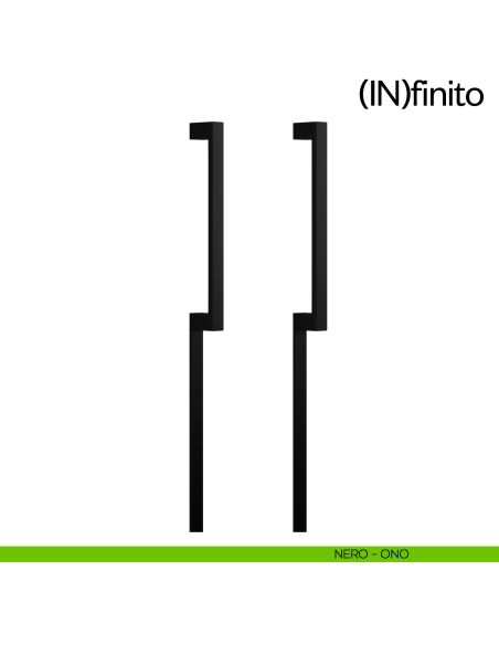 Maniglione per porta Infinito placca lunga dnd handles accoppiato nero