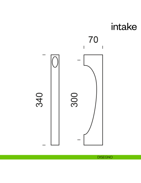 Maniglione per porta Intake dnd Handles accoppiato disegno