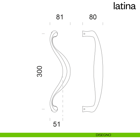 Maniglione per porta Latina dnd Handles singolo disegno