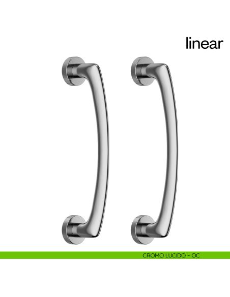 Maniglione per porta Linear dnd Handles accoppiato cromo lucido