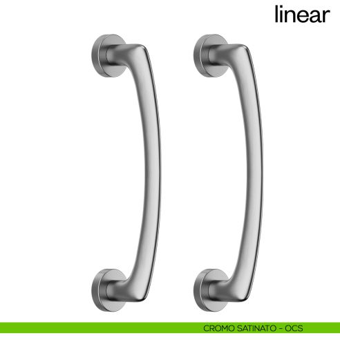 Maniglione per porta Linear dnd Handles accoppiato cromo satinato