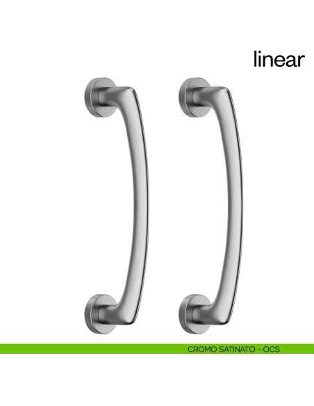 Maniglione per porta Linear dnd Handles accoppiato cromo satinato