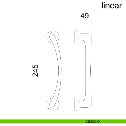 Maniglione per porta Linear dnd Handles accoppiato disegno