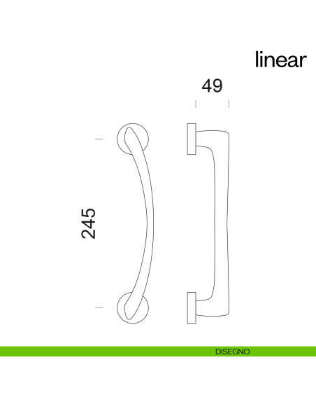 Maniglione per porta Linear dnd Handles accoppiato disegno