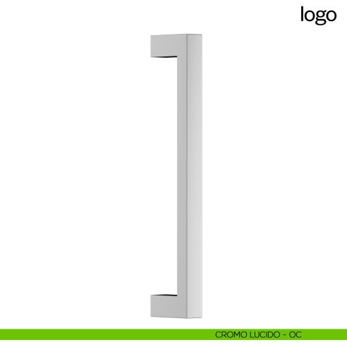 Maniglione per porta Logo dnd Handles singolo cromo lucido