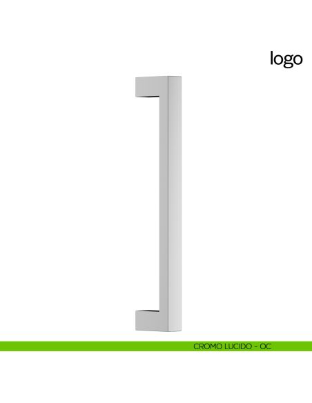 Maniglione per porta Logo dnd Handles singolo cromo lucido