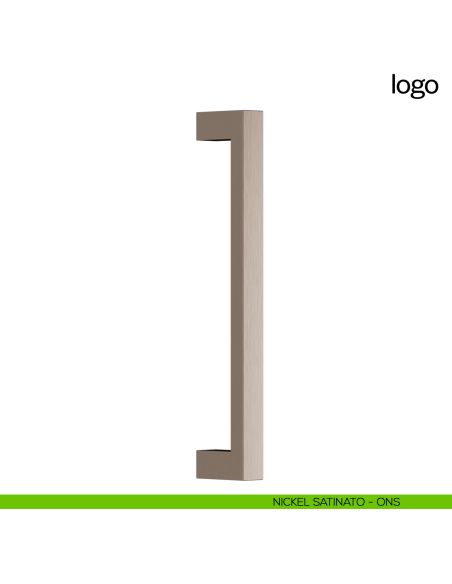 Maniglione per porta Logo dnd Handles singolo nickel satinato