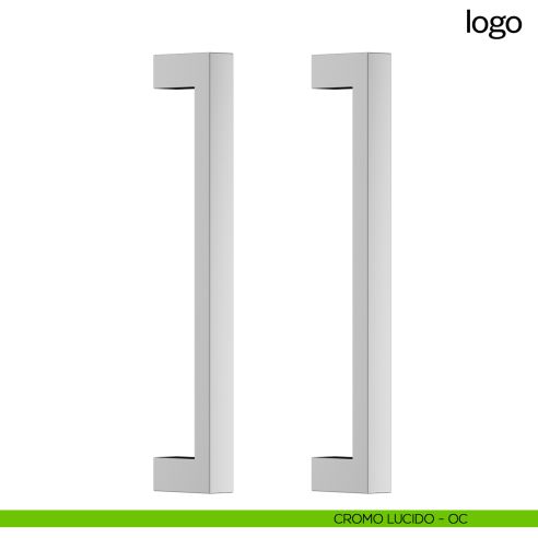 Maniglione per porta Logo dnd Handles accoppiato cromo lucido